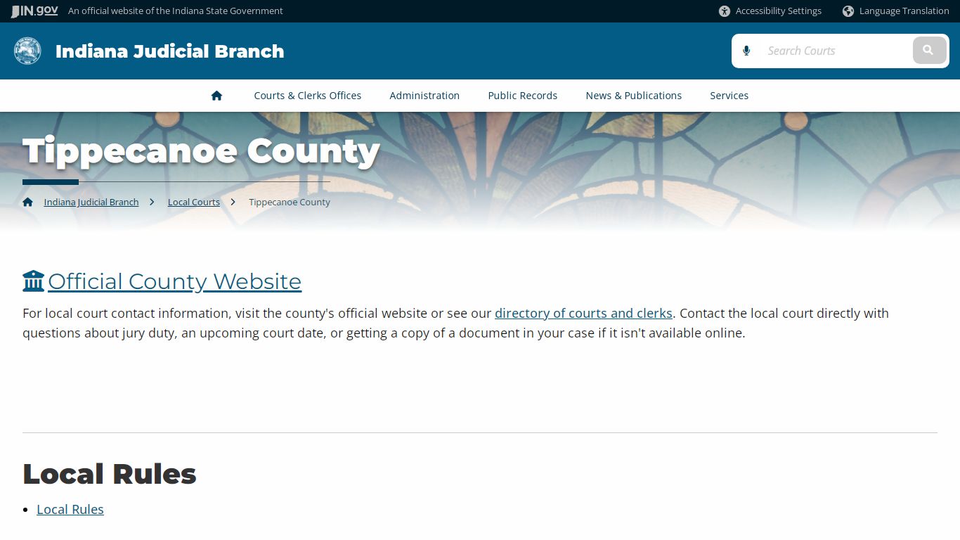 Tippecanoe County - Courts